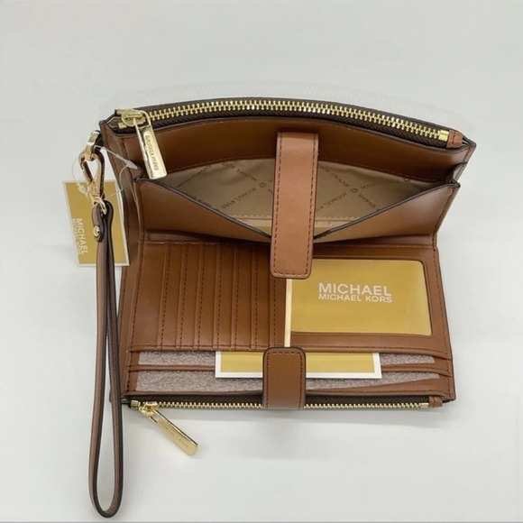 Michael Kors Large Double Zip Wallet Wristlet Brown (NWT) - Picture 7 of 9